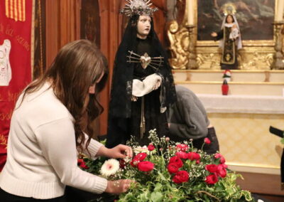 Les fleuristes à la procession de la Sanch